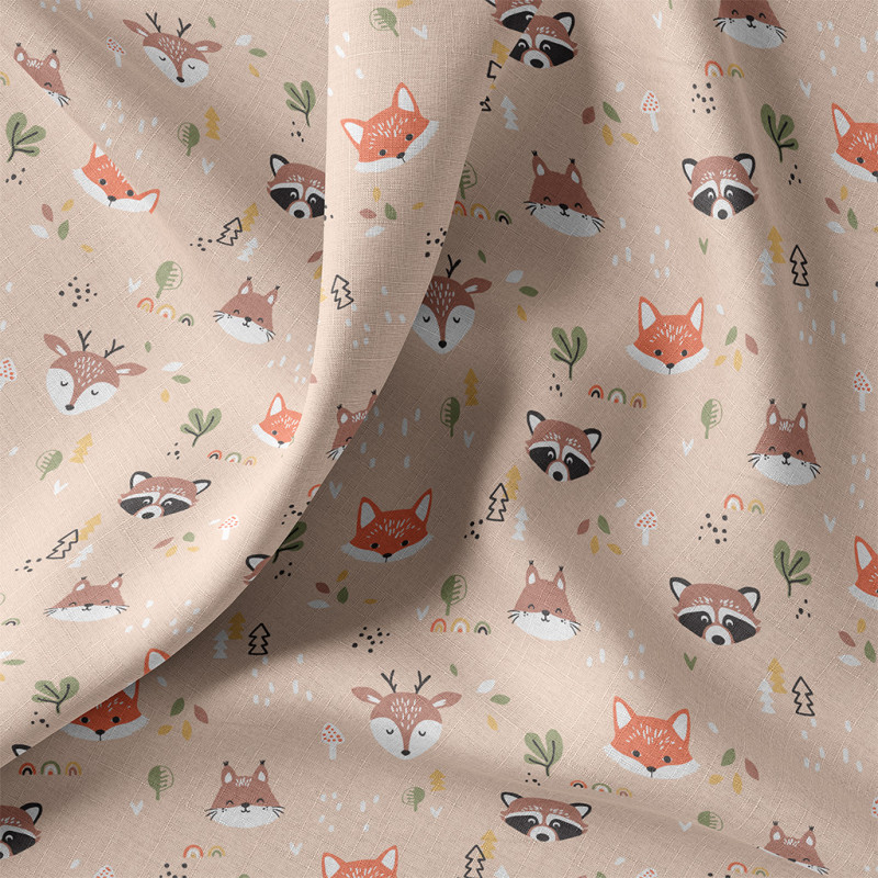 Printed Cotton DOUPADI Linen / Orange